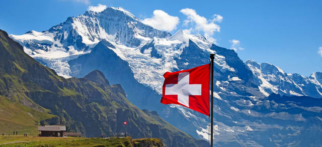boat sailing, swiss flag