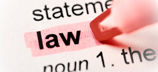Law dictionary - highlighting the word Law