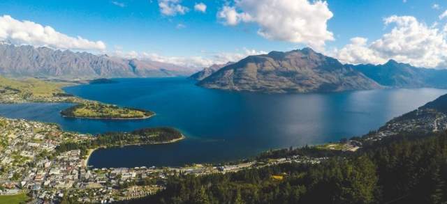 Aerial view of a beach in New Zealand