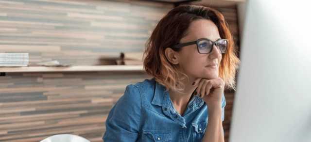 Woman working on a computer