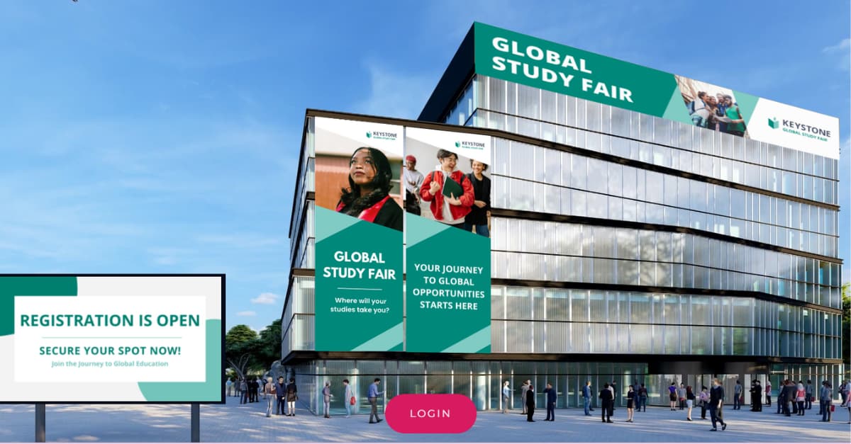 The Global Study Fair - screenshot from the virtual event