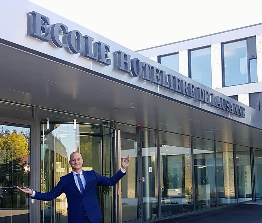 Sam Wich, student, poses outside EHL