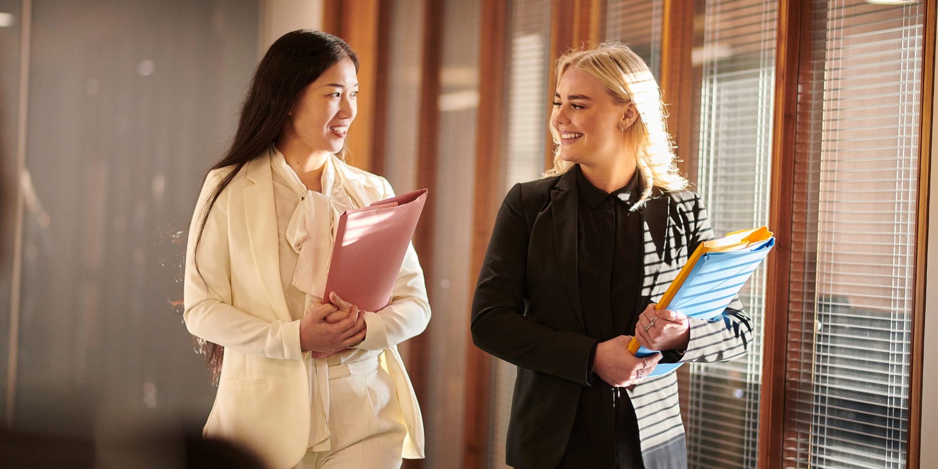 Two Well Dressed Law Students Walk Around the  Courthouse