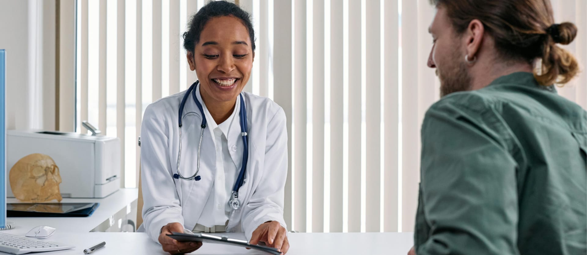 doctor talking to patient