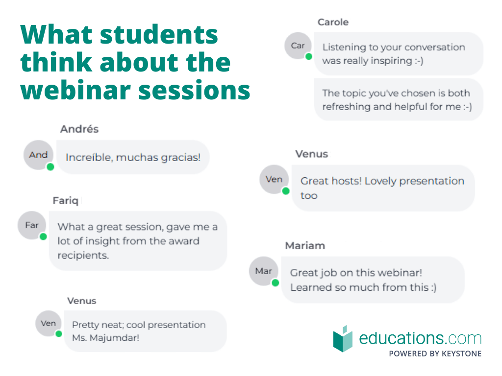 What students think about the webinars