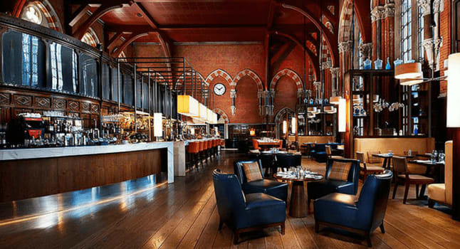 Interior of a fancy bar