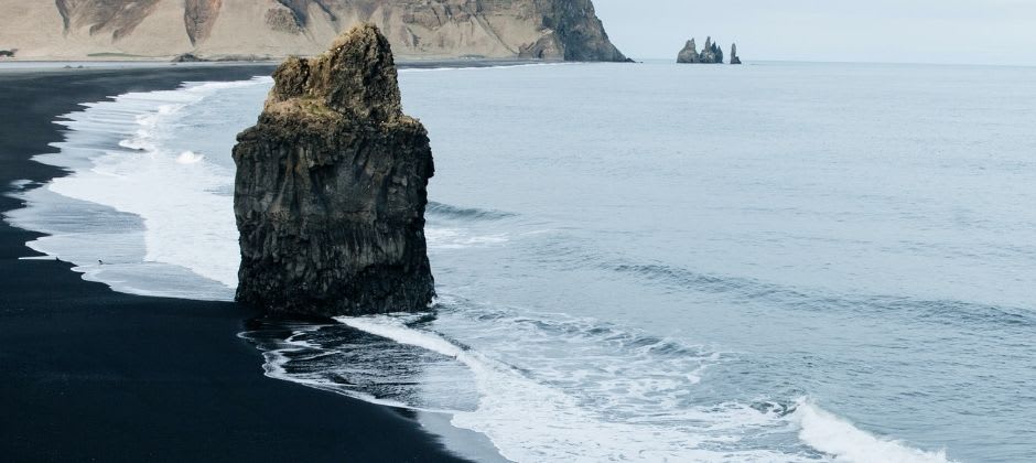 black sand beach