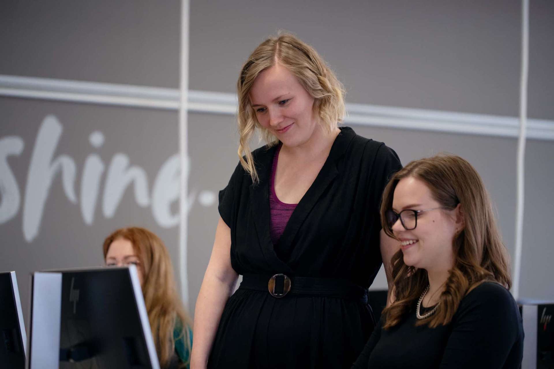Students in computer classroom.