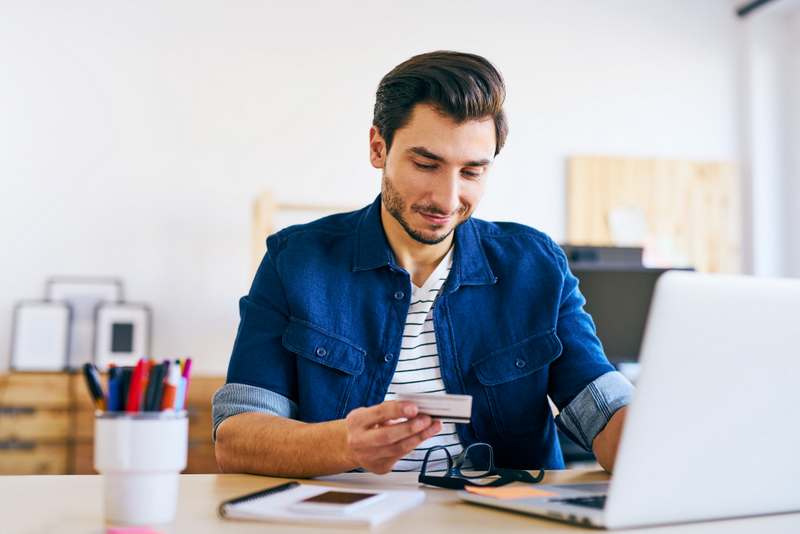 Online payments on laptop