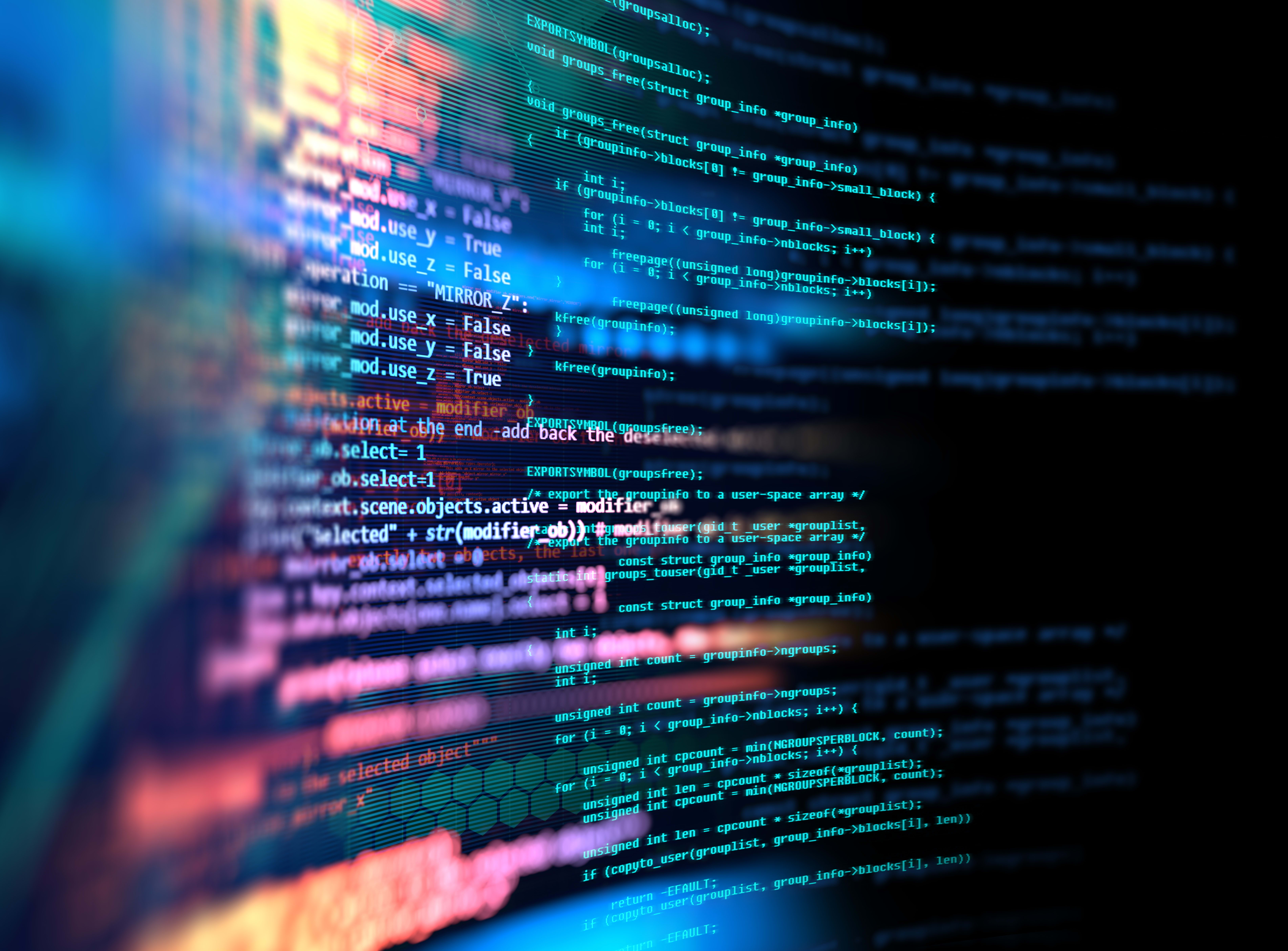 Programming code. Programming code
