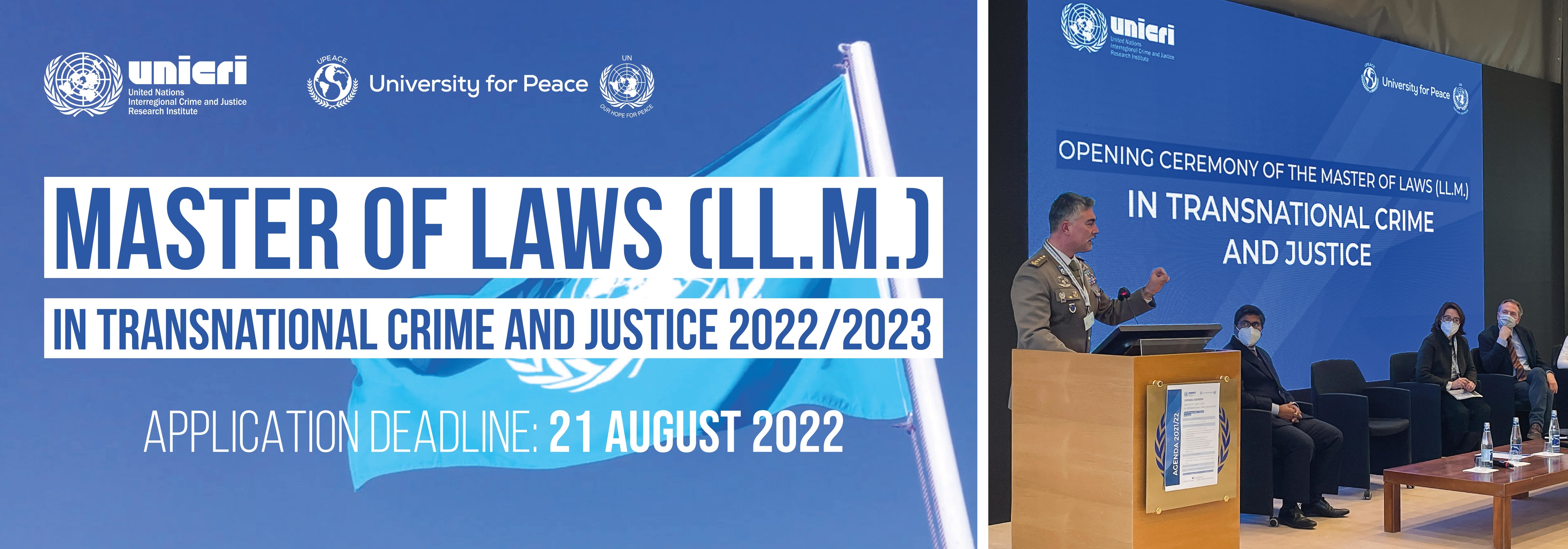 Master of Laws (LL.M.) in Transnational Crime and Justice, Turin, Italy 2022/2023