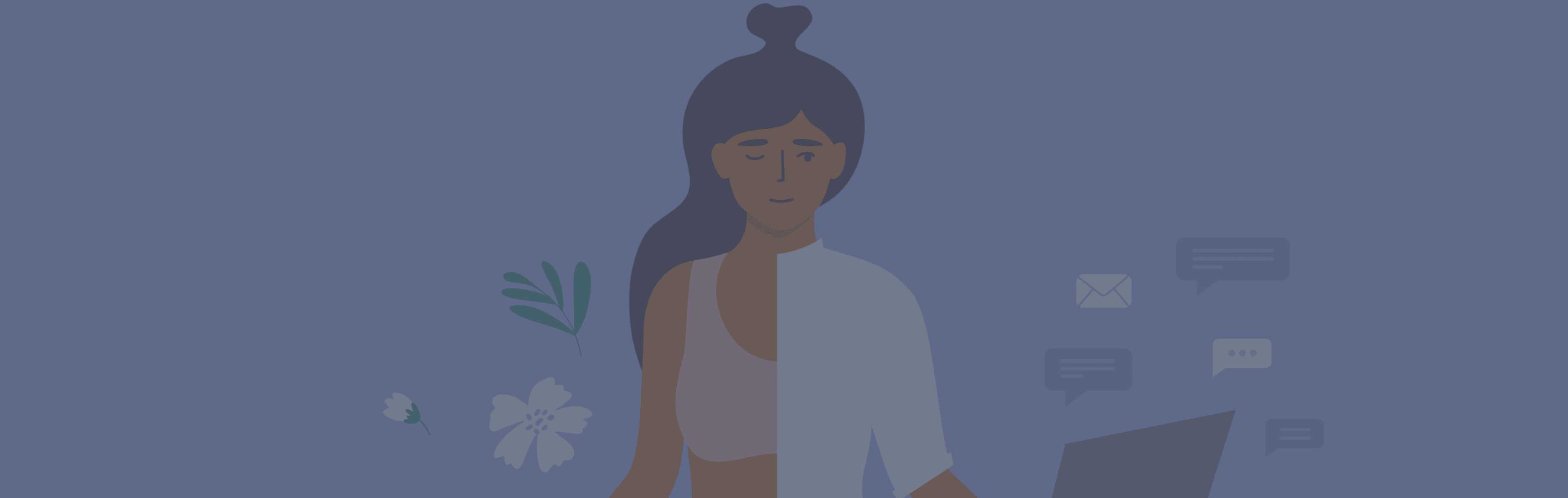 Woman maintaining work life balance meditating and working