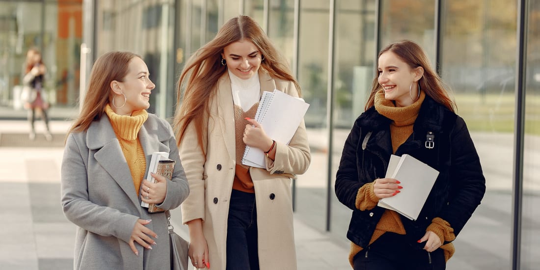 Three female PhD students