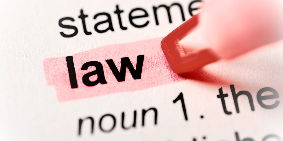 Law dictionary - highlighting the word Law
