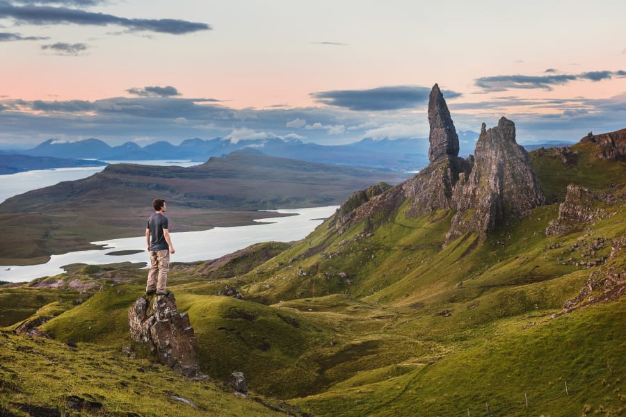 A steep 4am hike to see the sun rise on Old Man Storr. The Storr (Scottish Gaelic: An Stòr) is a rocky hill on the Trotternish peninsula of the Isle of Skye in Scotland.