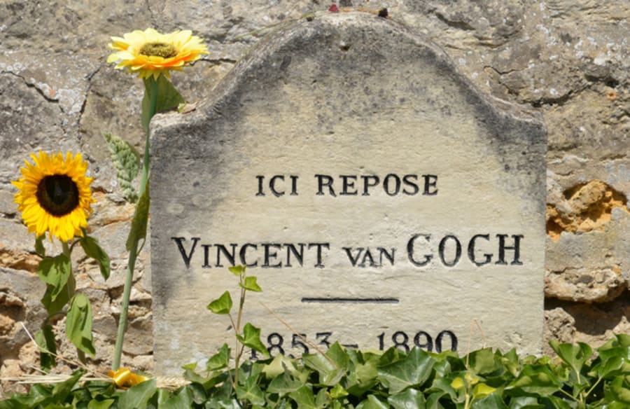 Ile de France, the picturesque Van Gogh tomb in the village of Auvers sur Oise