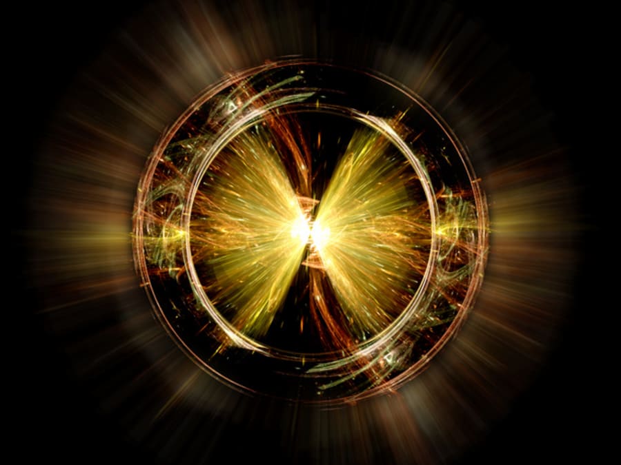Higgs boson particle, computer generated abstract background