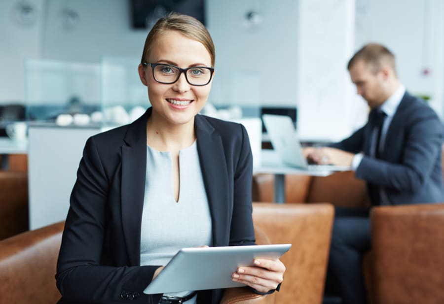 Friendly female executive
