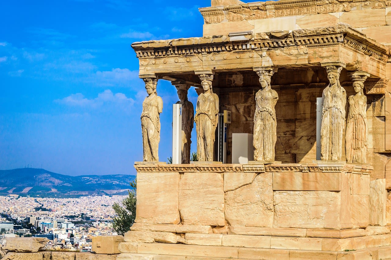 athens, caryatid, greece