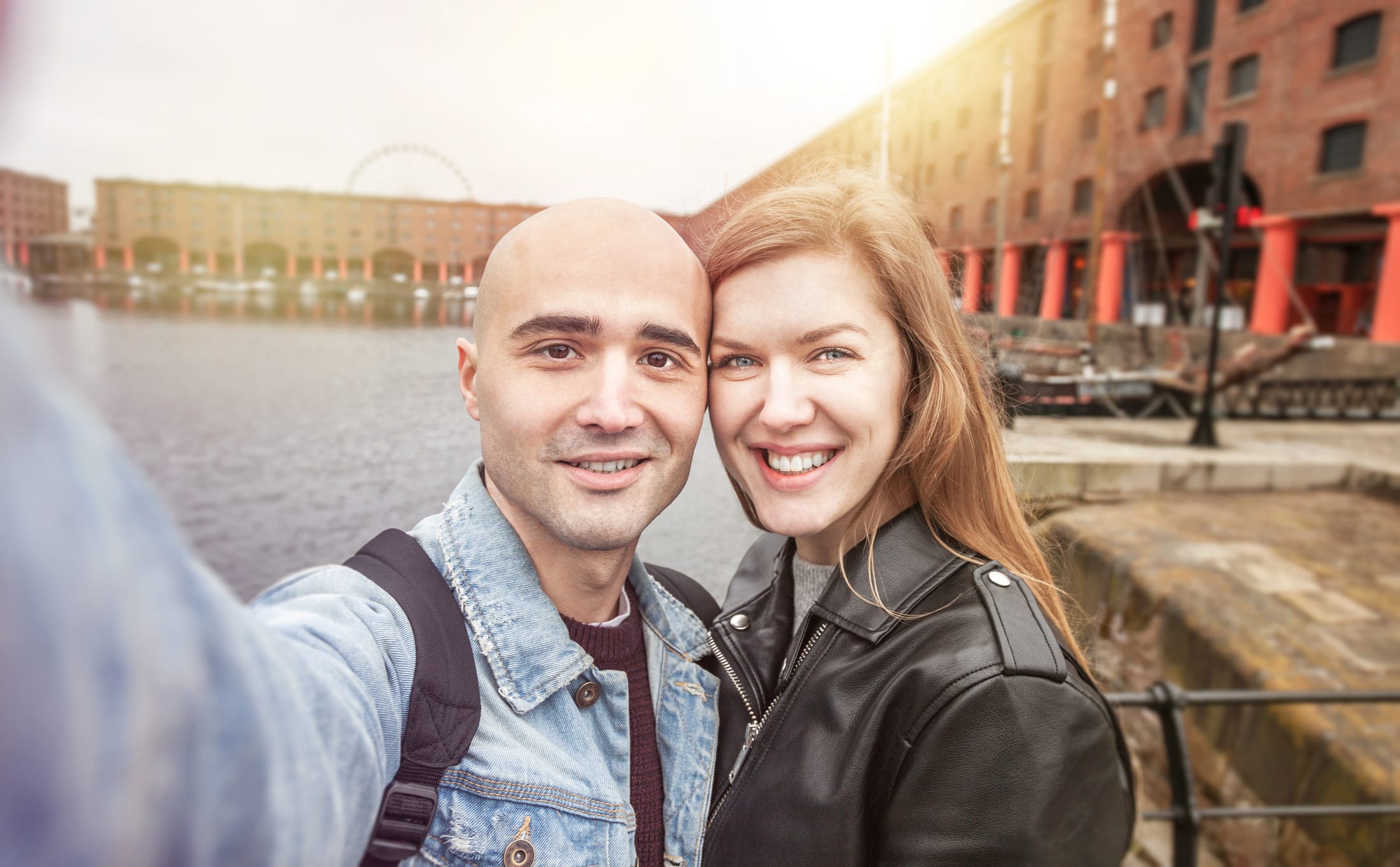 Young couple take a selfie