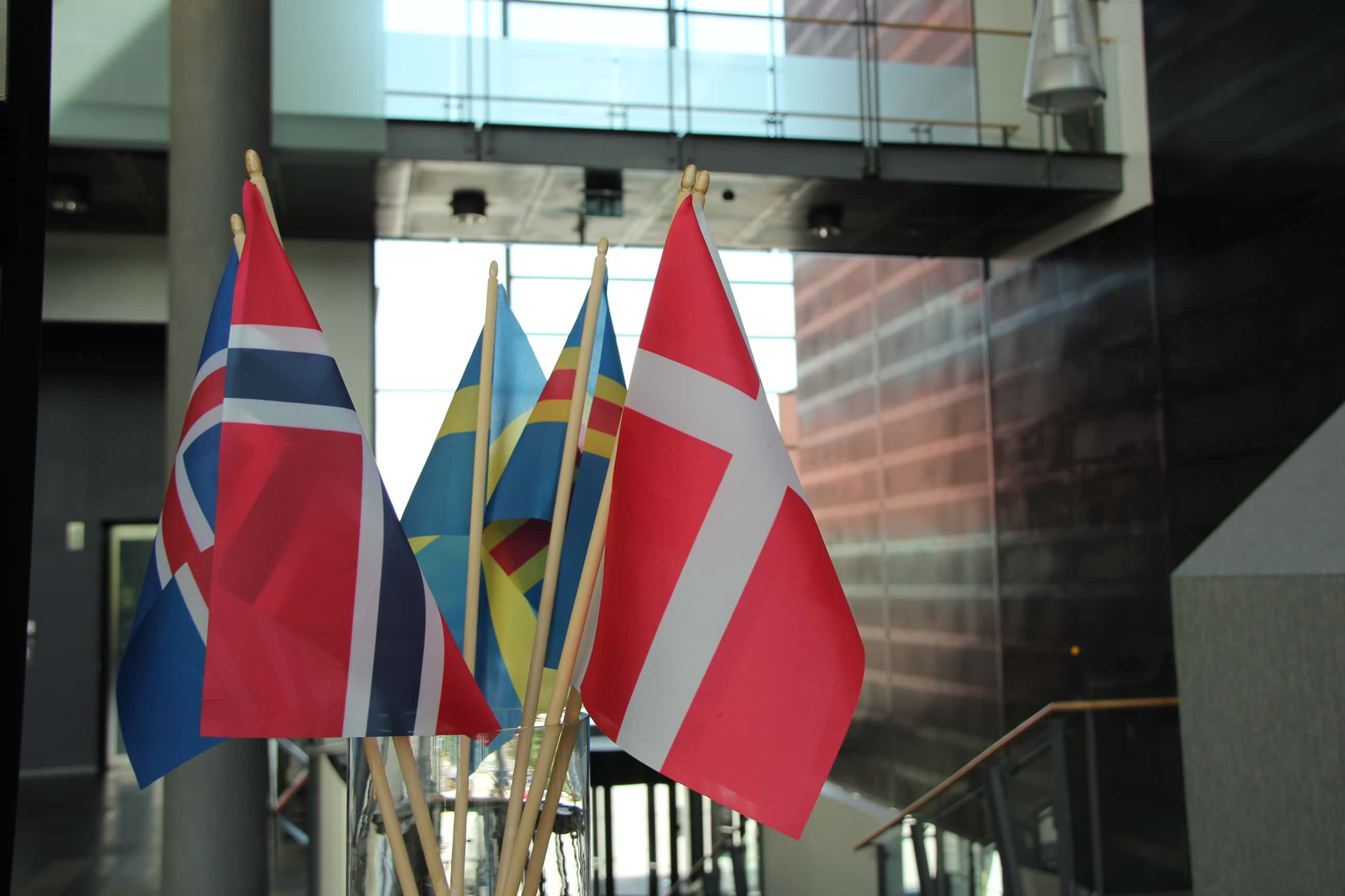 Flags of Nordic countries.