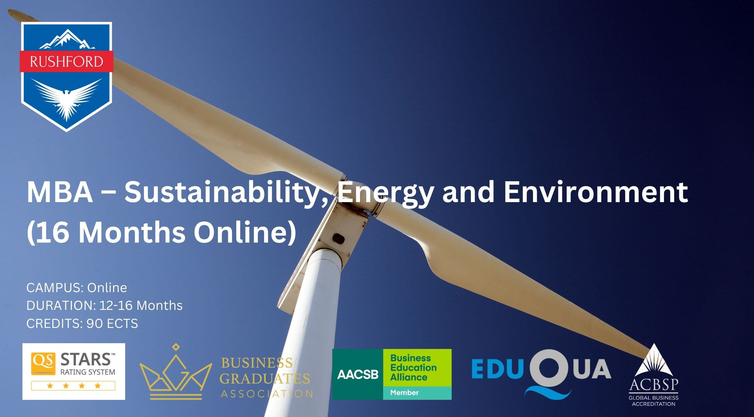 MBA – Sustainability, Energy and Environment (16 Months Online)