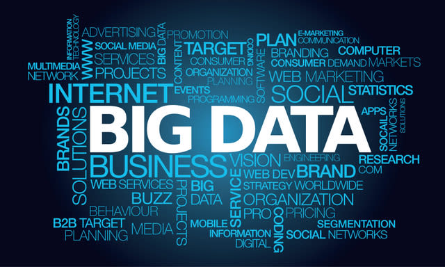 Big data marketing word tag cloud illustration