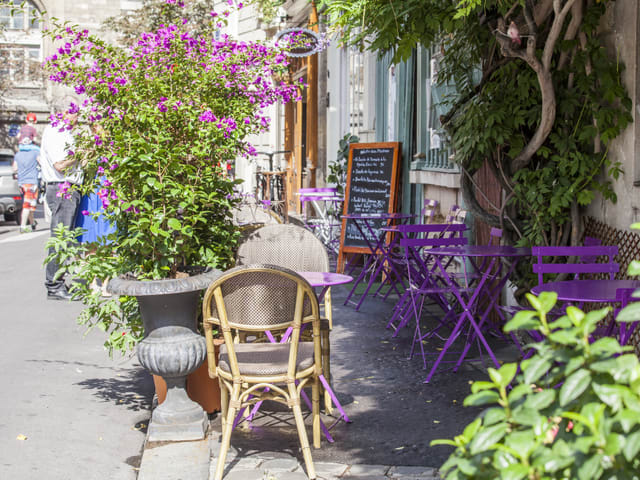PARIS, FRANCE, on AUGUST 29, 2015. Picturesque summer cafe on th