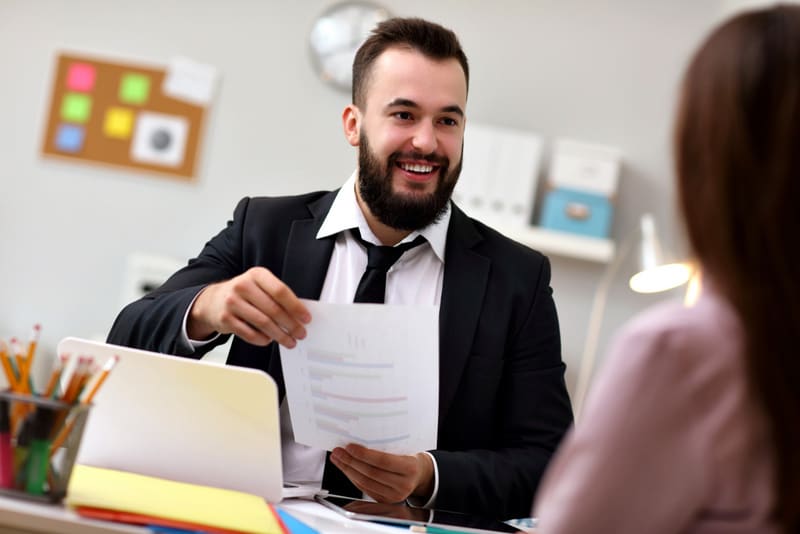 Picture of businesspeople working together in office