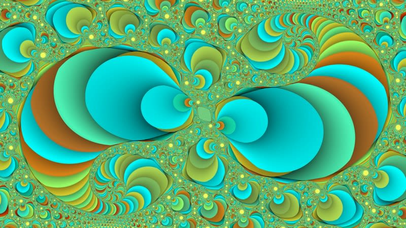 Digitally created colorful fractal background