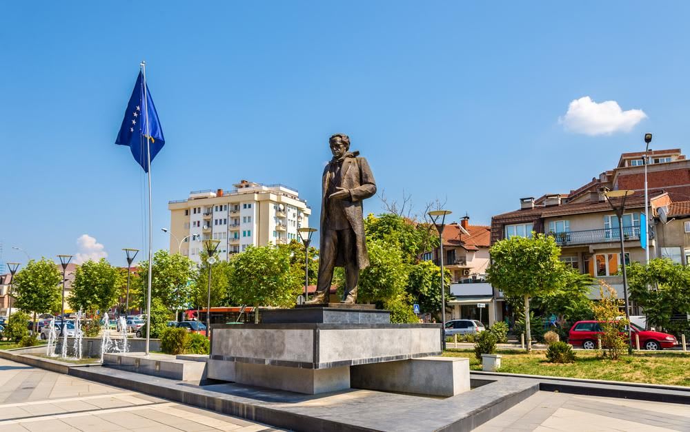Statue of Ibrahim Rugova in Pristina - Kosovo