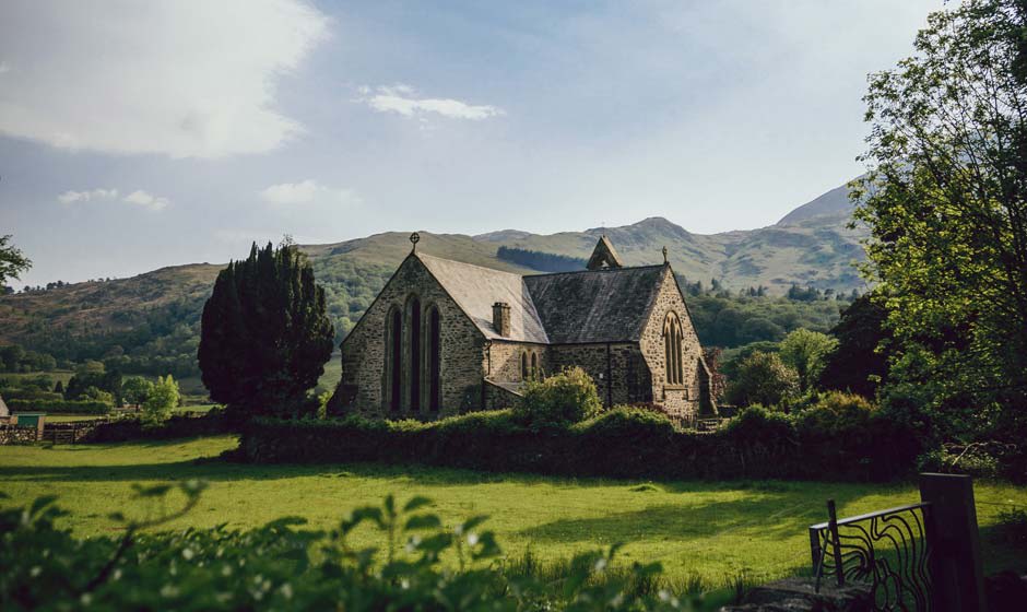 A small church in the Wales countryside