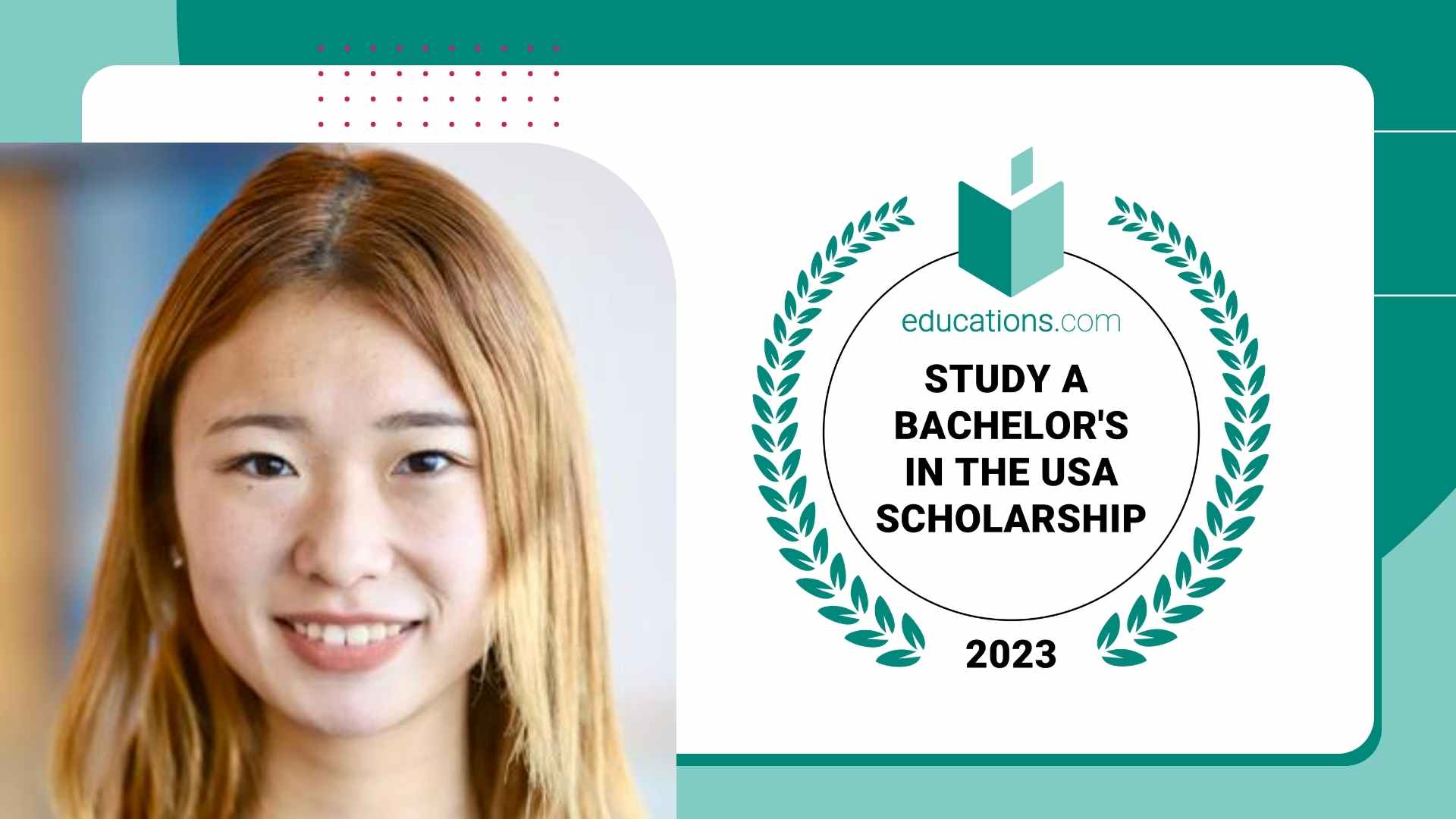 Winner of the Study a Bachelor's in the USA Scholarship 2023 by educations.com - Koto Imahori
