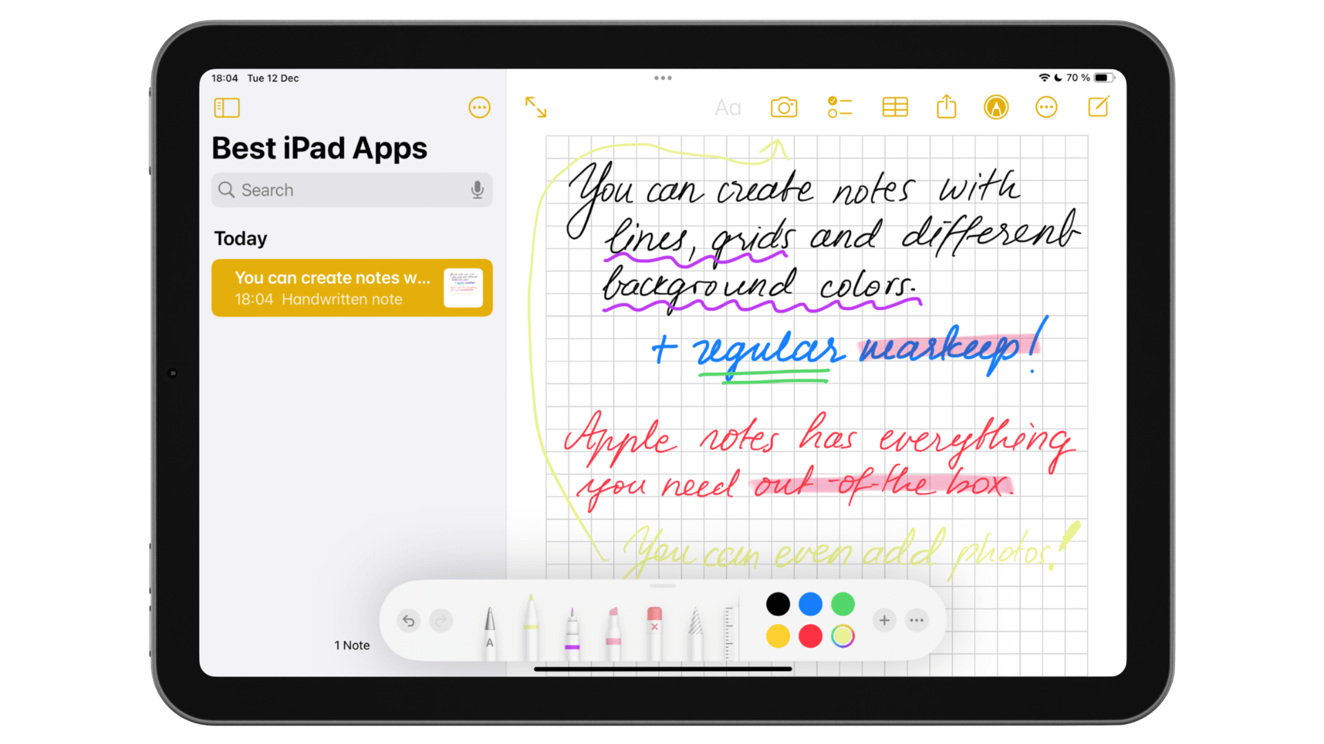 Apple Notes on iPad screenshot