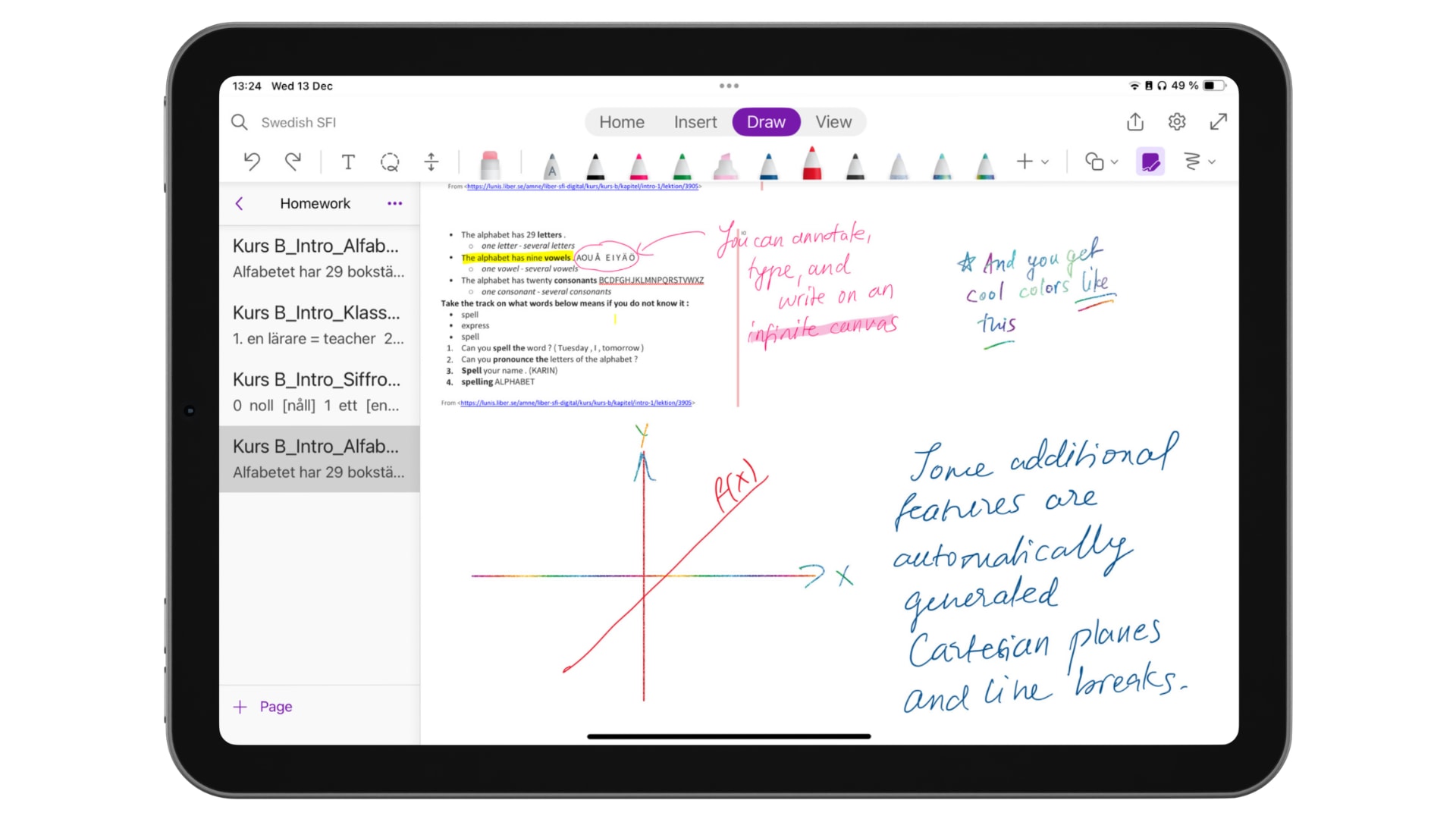 Microsoft OneNote on iPad - screenshot