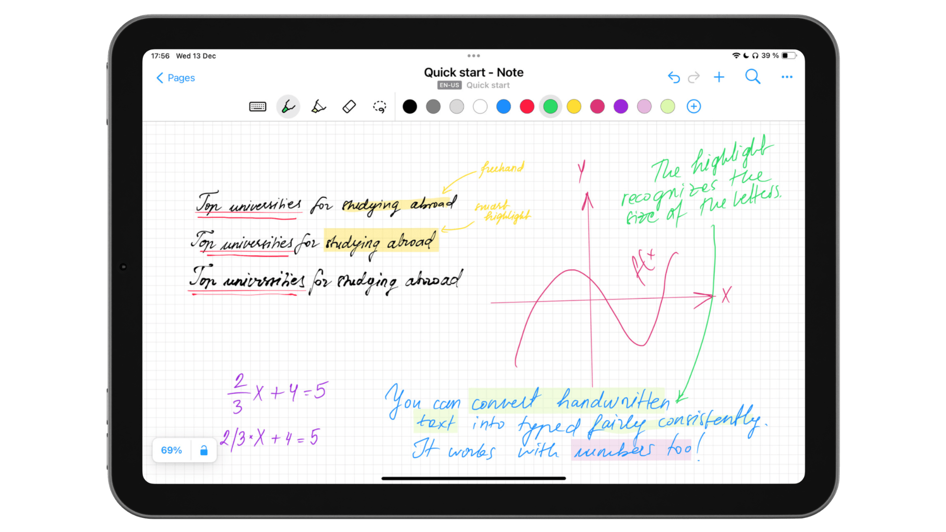 Nebo on iPad - screenshot