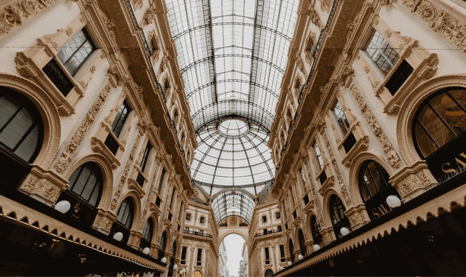 Atrium of the Galleria Vittorio Emanuele II in Milan