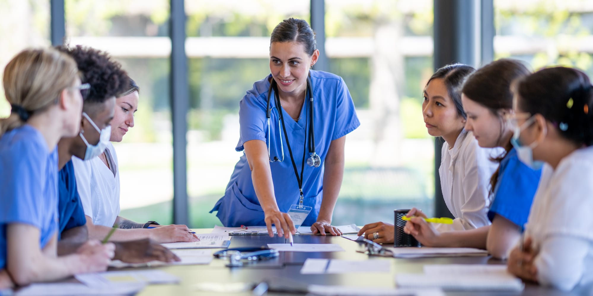 Medical school students at clinical rotations