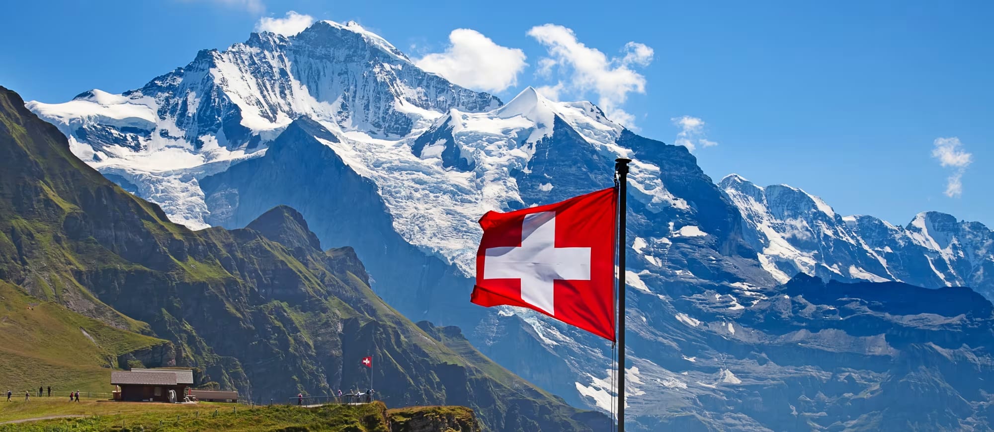boat sailing, swiss flag