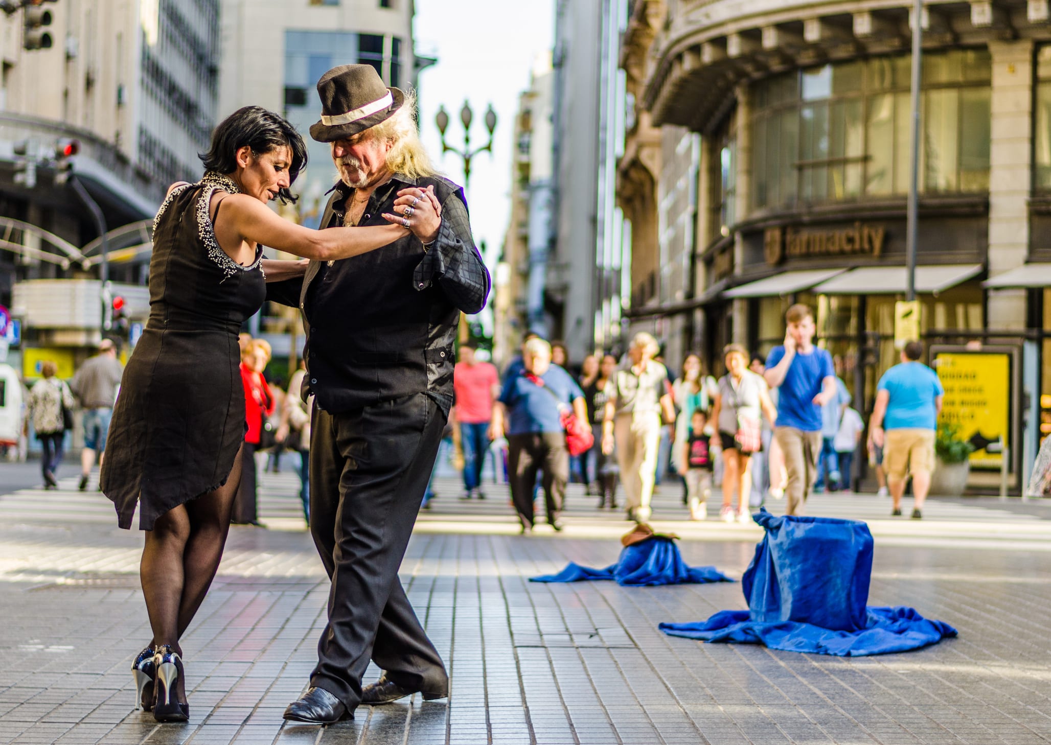Buenos Aires, Argentina â€“ July 11, 2016: Unidentified tango dancers