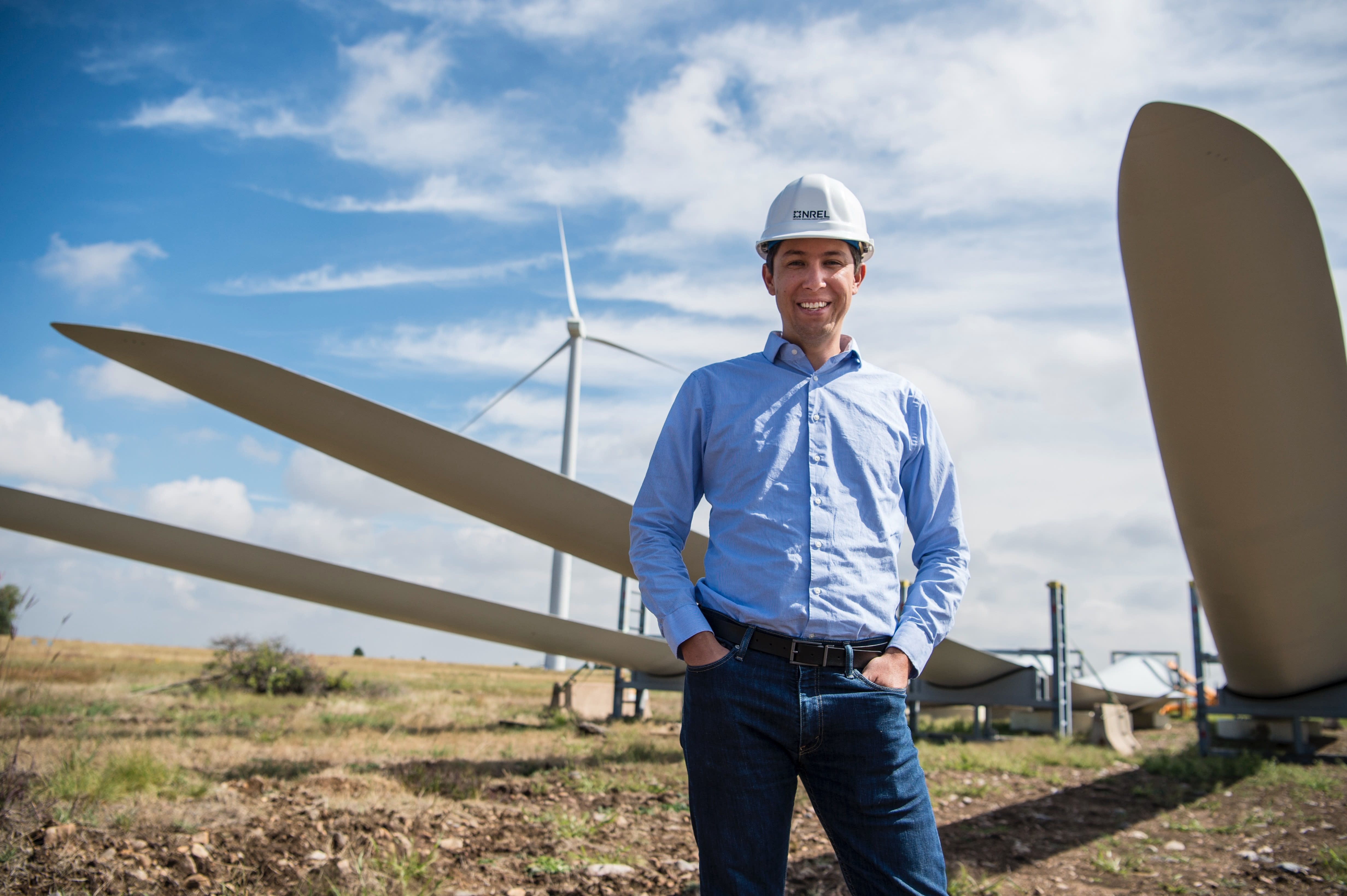 Nick Johnson came to NREL as an intern and is now an engineer working at the NWTC. Photo by Dennis Schroeder / NREL