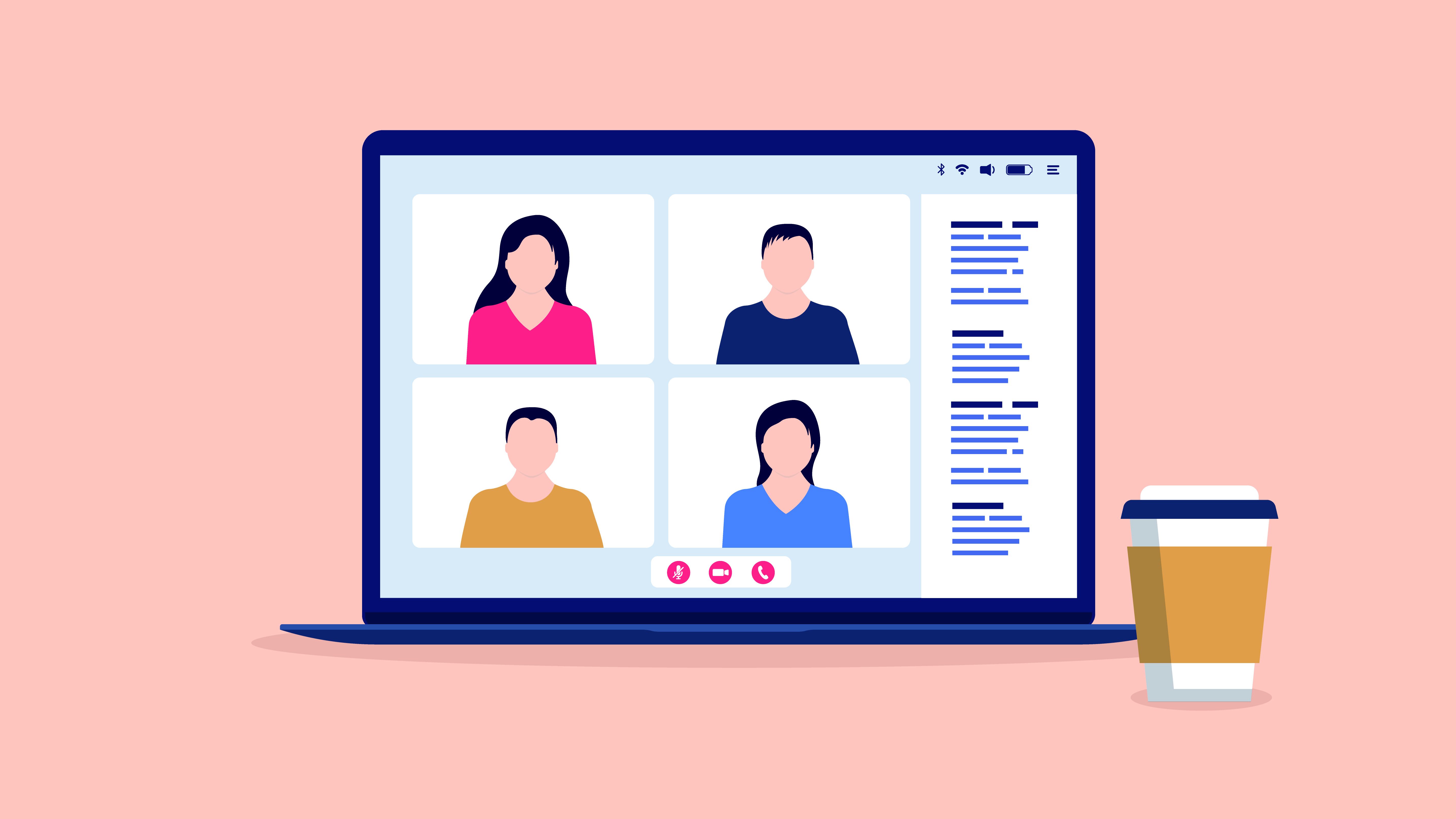 Remote workers meeting on video chat