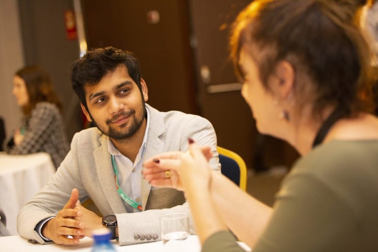 Business student at conference Business student at conference