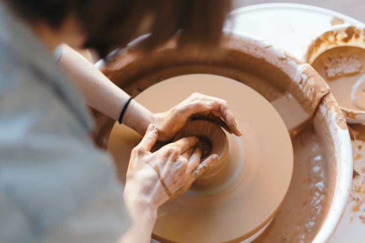 Woman doing ceramics Woman doing ceramics
