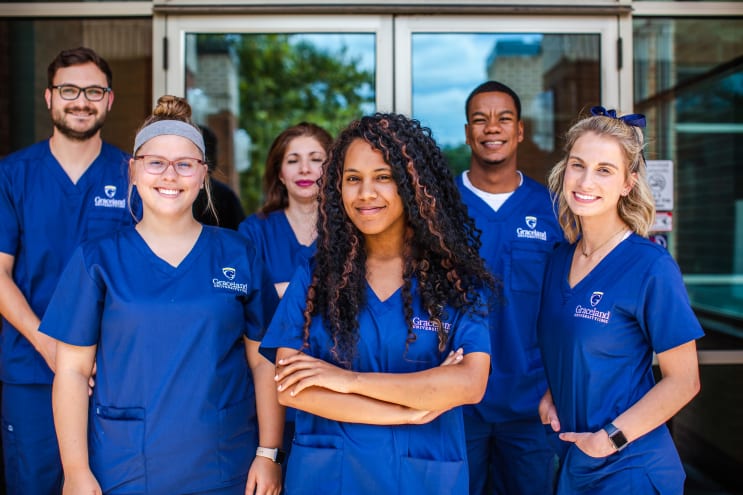 Graceland Nursing Group of nurses in Graceland nursing scrubs