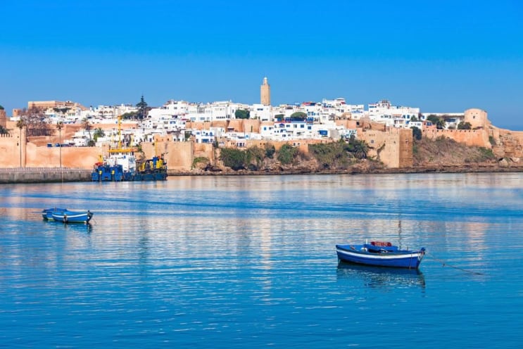 River Bou Regreg seafront and Kasbah in medina of Rabat, Morocco. Rabat is the capital of Morocco. Rabat is located on the Atlantic Ocean at the mouth of the river Bou Regreg. River Bou Regreg seafront and Kasbah in medina of Rabat, Morocco. Rabat is the capital of Morocco. Rabat is located on the Atlantic Ocean at the mouth of the river Bou Regreg.