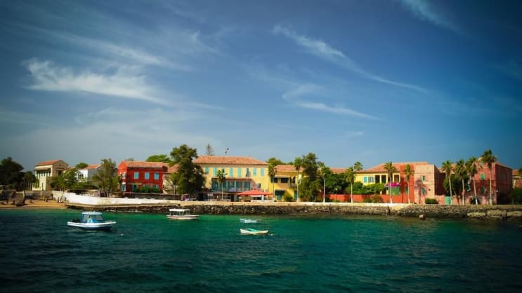 View to historic city at the Goree island in Dakar, Senegal View to historic city at the Goree island in Dakar, Senegal